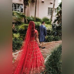 Bridal lehenga with 2 dupattas